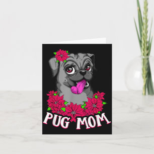 Tarjeta Día de las Madres Pug Negro Perro Animales Amante