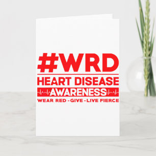 Tarjeta Día de Llevar Rojo por el Hashtag de Conciencia so