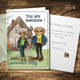 Tarjeta Día de los Abuelos Geniales   Nana y Abuelo Acuare
