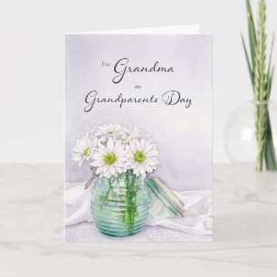 Tarjeta Día de los Abuelos para Margaritas Blancas de la A