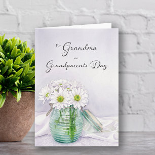 Tarjeta Día de los Abuelos para Margaritas Blancas de la A
