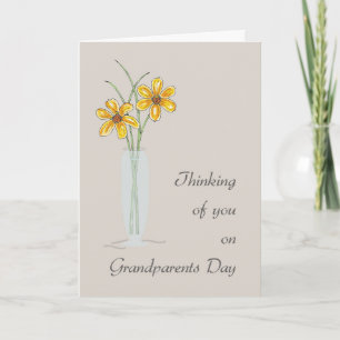 Tarjeta Día de los Abuelos Pensando en Ti con Dos Flores