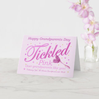 Tarjeta Día de los Abuelos Plumero de Plumas Rosa Encantad