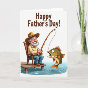 Tarjeta Día de los abuelos vaqueros Carta de pesca