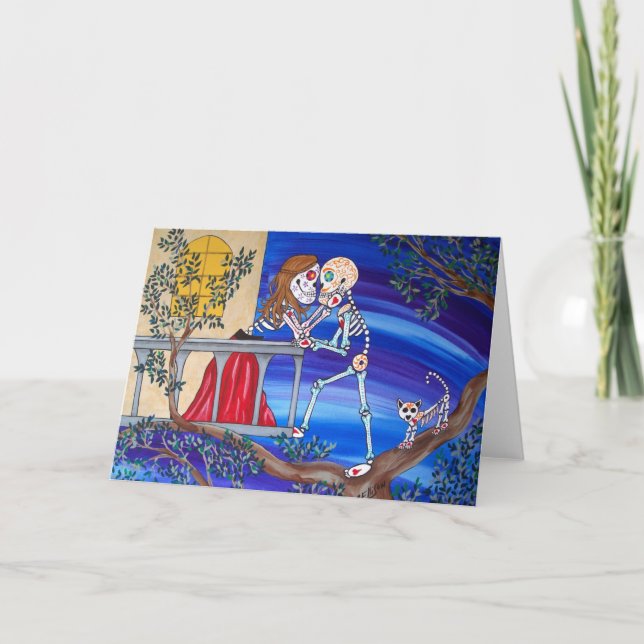 Tarjeta Día de los amantes famosos muertos Romeo y Juliet (Anverso)