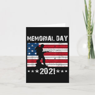 Tarjeta Día de los Caídos 2021 Bandera Americana Hombres M