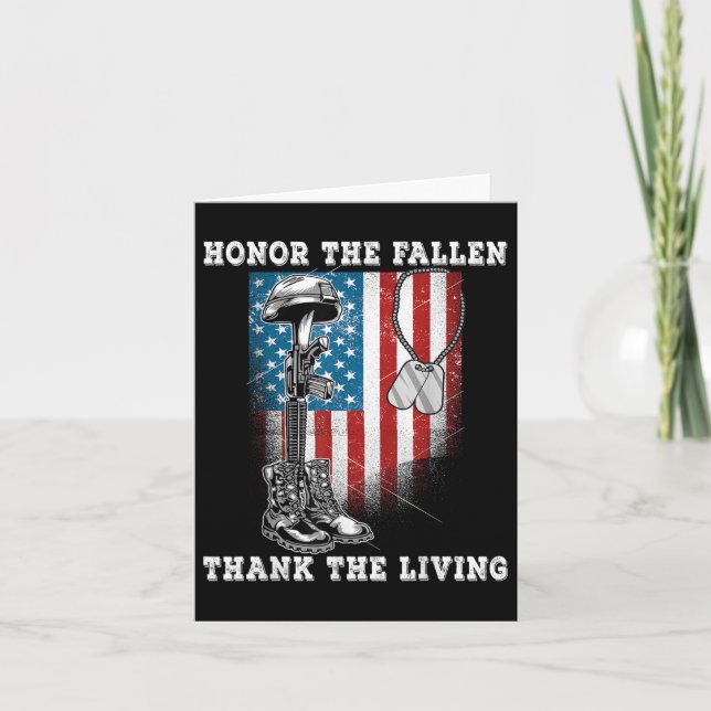 Tarjeta Día de los Caídos angustiado Honrar a los caídos a (Anverso)