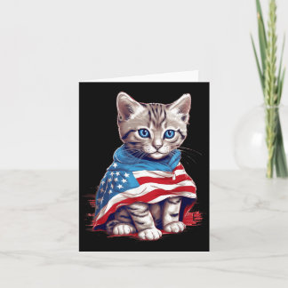 Tarjeta Día de los Caídos Gato y Día de la Independencia O