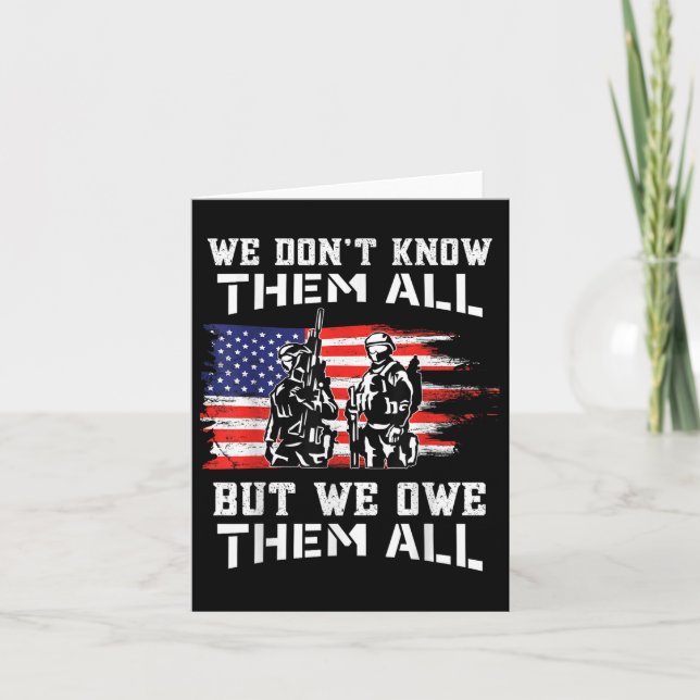 Tarjeta Día de los Caídos Les Debemos a Todos Patrióticos  (Anverso)