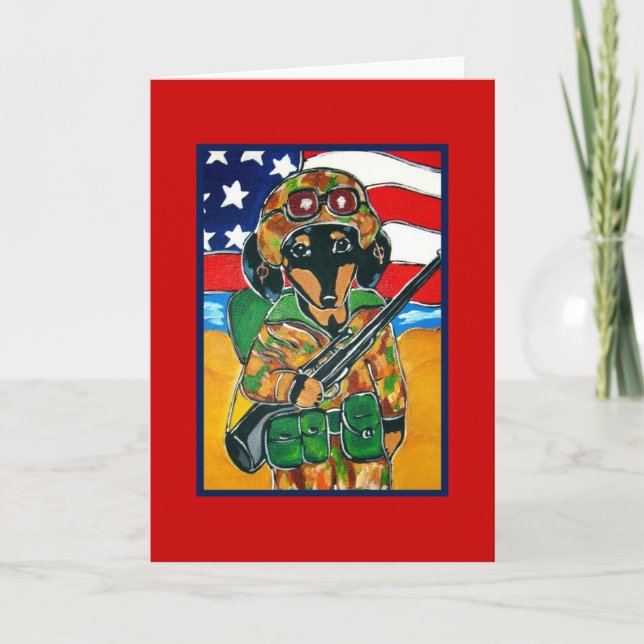 Tarjeta Día de los Caídos - Soldado Doxie (Anverso)