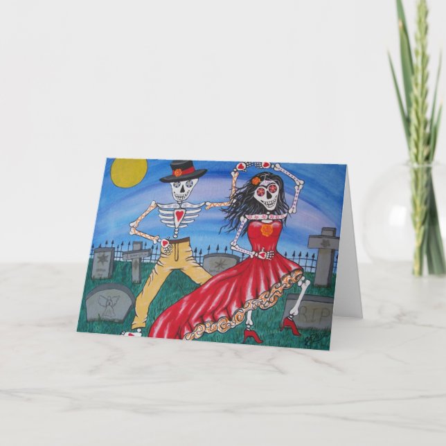 Tarjeta DÍA DE LOS DANTES DE Salsa MUERTOS (Anverso)