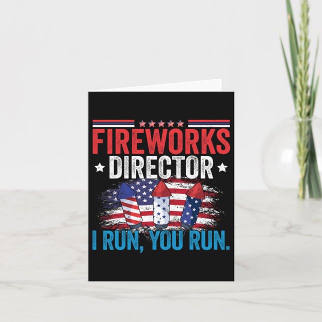 Tarjeta Día de los fuegos artificiales Director Te corro 4 (Anverso)