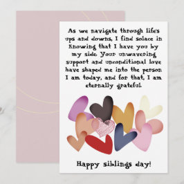 Tarjeta Día de los Hermanos / Cumpleaños Hermanos Hermanas
