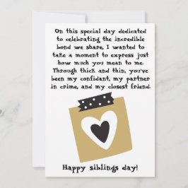 Tarjeta Día de los Hermanos / Cumpleaños Hermanos Hermanas