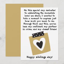 Tarjeta Día de los Hermanos / Cumpleaños Hermanos Hermanas