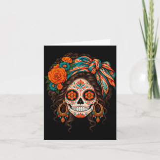 Tarjeta Día de los muertos cráneo de azúcar catrina día mu