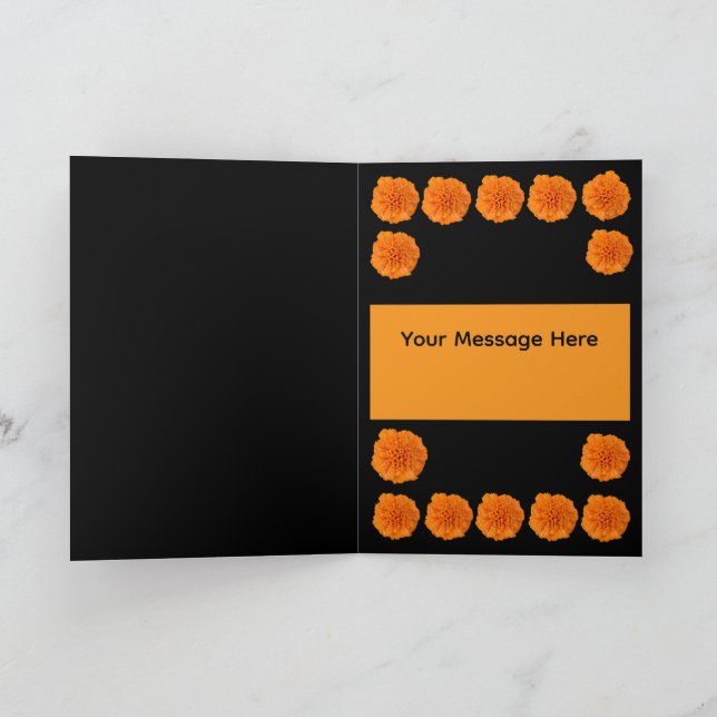 Tarjeta Día de los Muertos Día de Muertos Bordado de Cráne (Interior)