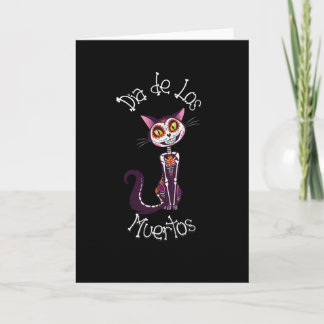 Tarjeta Día de los Muertos- Gato de Azúcar Caramelo