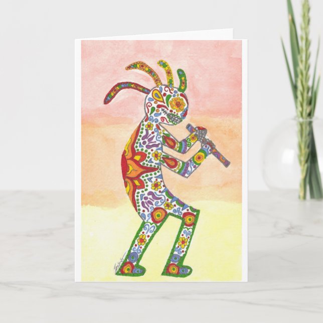 Tarjeta Dia de Los Muertos Kokopelli (Anverso)