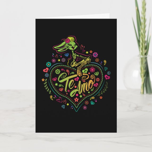 Tarjeta Día De Los Muertos Lola Bunny "Te Amo" (Anverso)