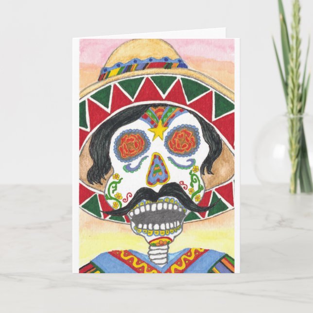 Tarjeta Día de los muertos Mariachi (Anverso)