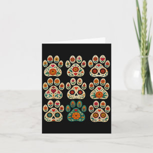 Tarjeta Día de los muertos perro pata día de los muertos m