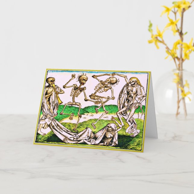 Tarjeta Dia De Los Muertos Tarjeta-Danse macabro por (flor amarilla)