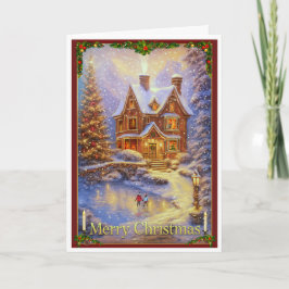 Tarjeta Día de los navidades en el estanque