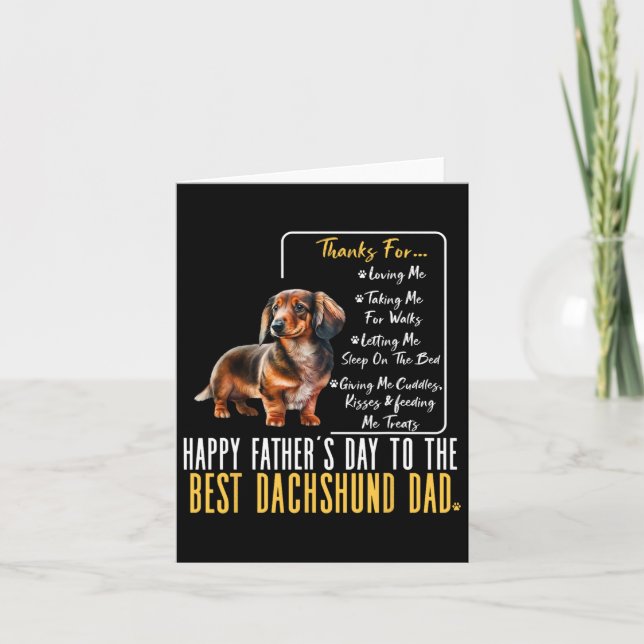 Tarjeta Día De Los Padres Al Mejor Papá Dachshund - Dachsh (Anverso)