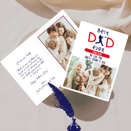 Tarjeta Día de los Padres Azules Modernos de Moda
