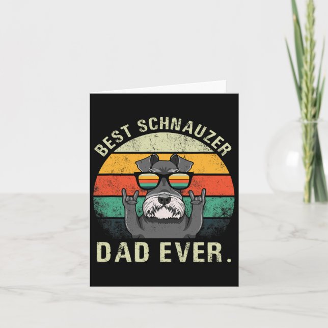 Tarjeta Día de los Padres Camisas del Mejor Schnauzer (Anverso)