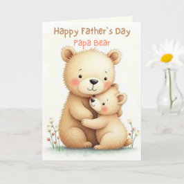 Tarjeta Día de los Padres con Osos Pastel suave Animal