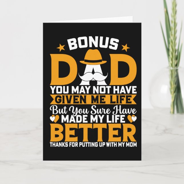 Tarjeta Día de los Padres de Bonus Dad (Anverso)