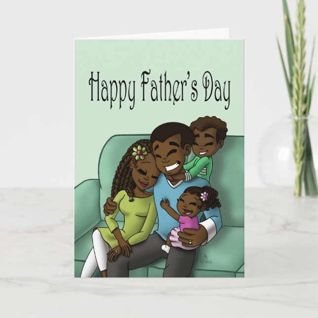 Tarjeta Día de los padres de familias afroamericanas (Anverso)