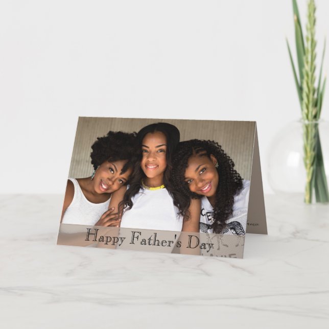 Tarjeta Día de los padres de fotografía familiar (Anverso)