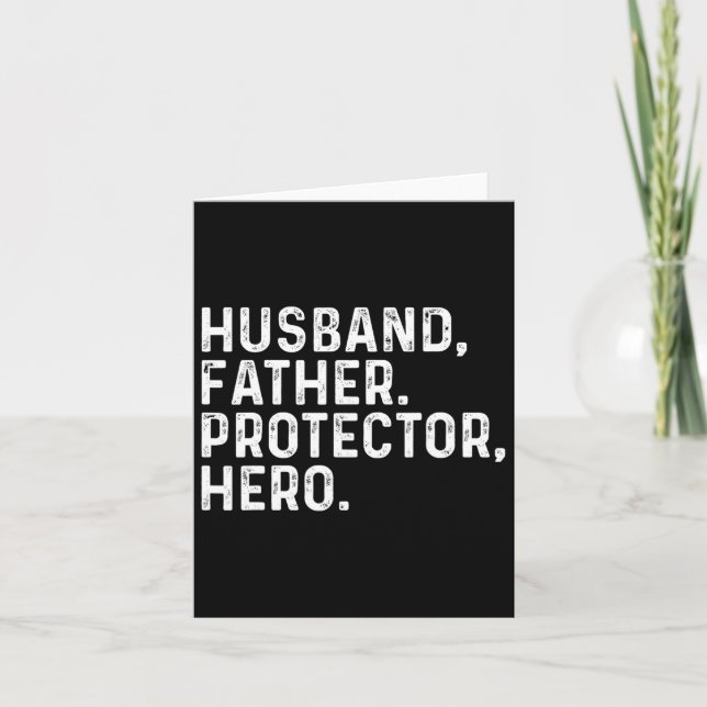 Tarjeta Día de los padres de Hero Dad, padre protector de  (Anverso)