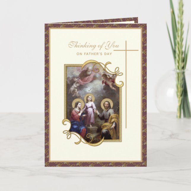 Tarjeta Día de los Padres de la Familia Santa (Anverso)