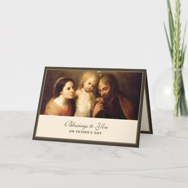 Tarjeta Día de los Padres de la Familia Santa Carta Religi (Anverso)