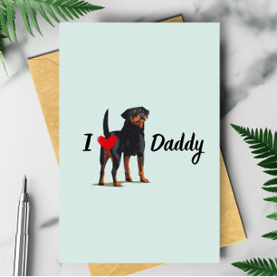 Tarjeta Dia de los padres del corazón del perro de Rottwei