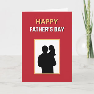 Tarjeta Día de los Padres Felices en el Blanco Amarillo Ro