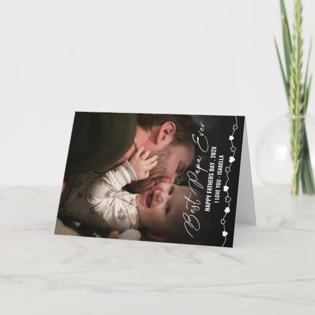 Tarjeta Día de los Padres Fotográficos del Mejor Papa (Anverso)