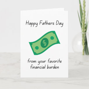 Tarjeta Día de los Padres Funny de Carga Financiera