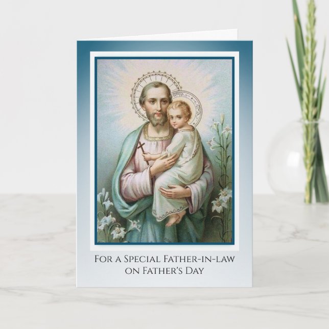 Tarjeta Día de los Padres Religiosos Católicos Suegros (Anverso)