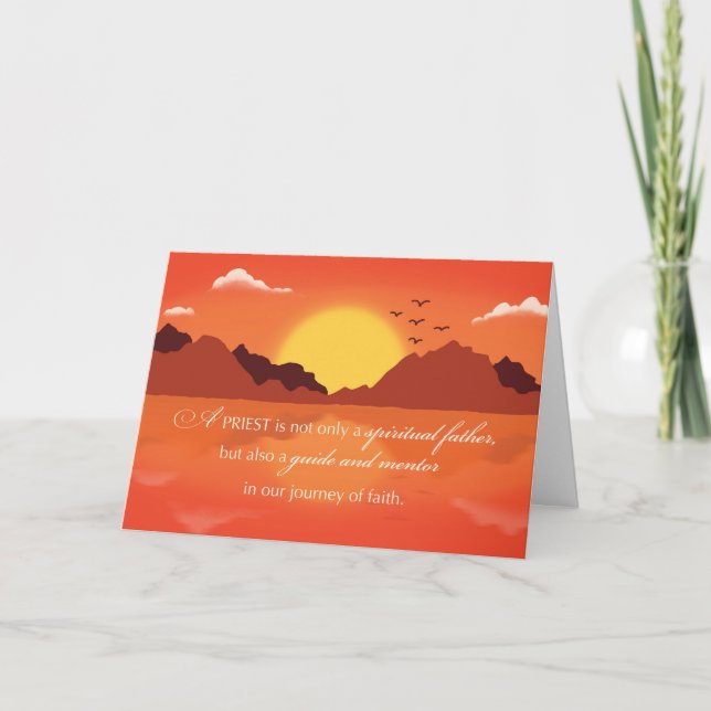 Tarjeta Día de los Padres Sacerdotados Con El Paisaje Del  (Anverso)