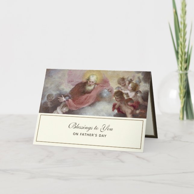 Tarjeta Día de los Padres Vintage Religiosa Católica (Anverso)