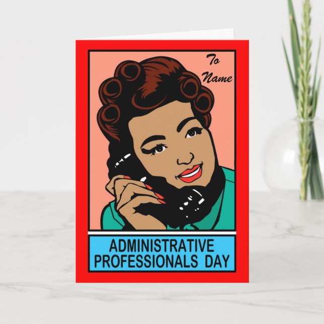 Tarjeta Día de los Profesionales Administrativos (Anverso)