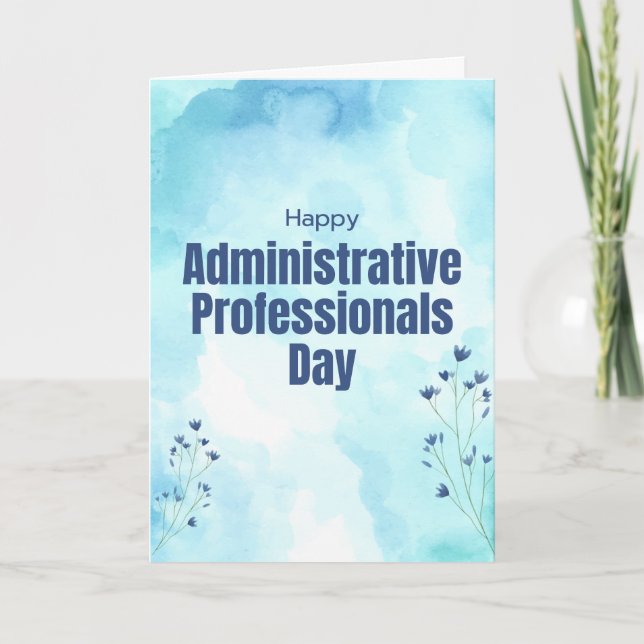 Tarjeta Día de los Profesionales Administrativos Personali (Anverso)