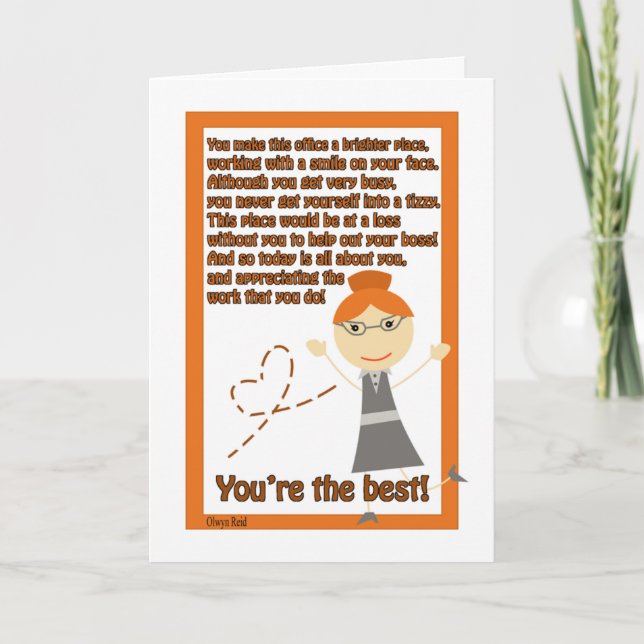 Tarjeta Día de los Profesionales de Administración con Ver (Anverso)