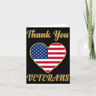 Tarjeta Día de los Veteranos con bandera americana para ho