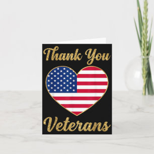 Tarjeta Día de los Veteranos con bandera estadounidense pa
